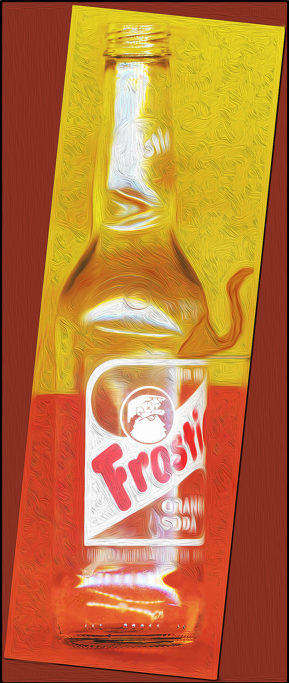 a glass bottle that once held some delicious Frostie Orange Soda