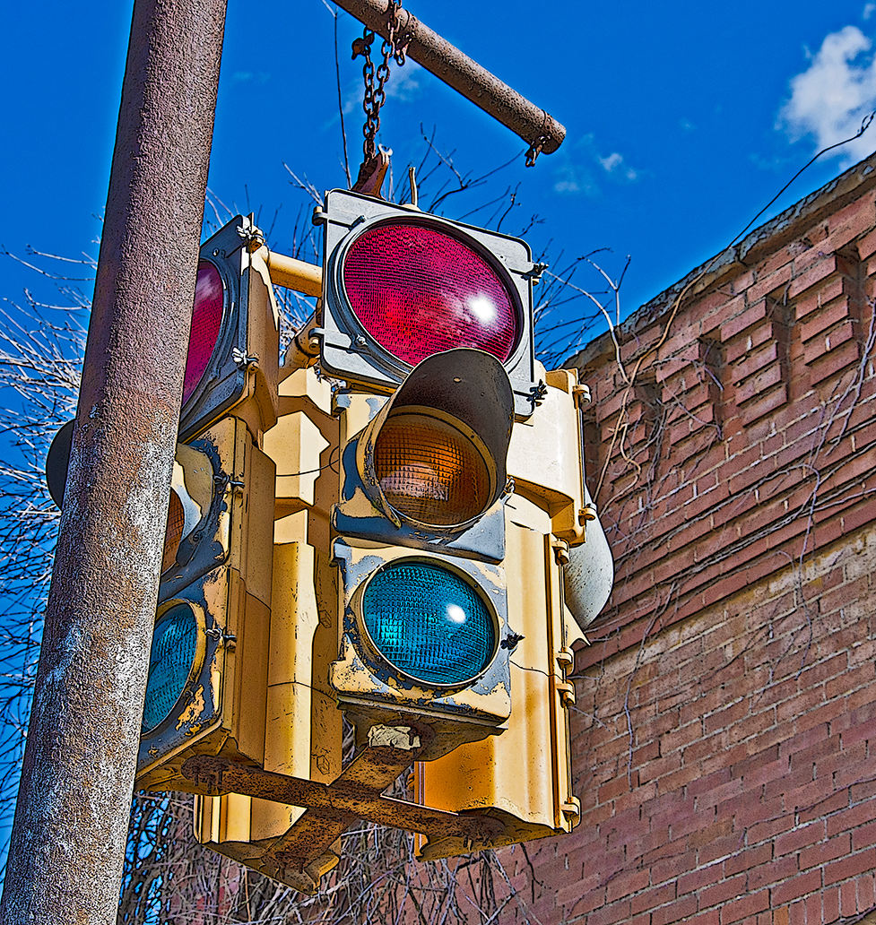 Traffic Light in McCurtain Oklahoma 18 March 2016