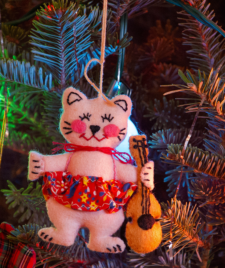 an ornament on the Christmas tree