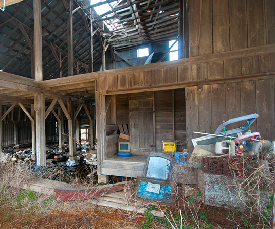 side of the barn