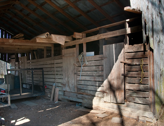 inside the barn
