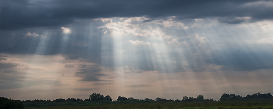 sky and stream of light