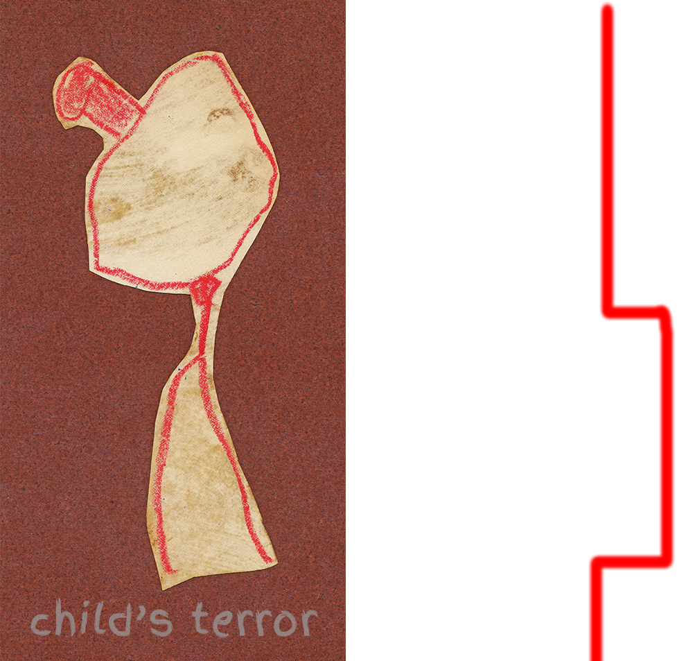 an image entitled child's terror based on the experiences of Harry Pierce long ago