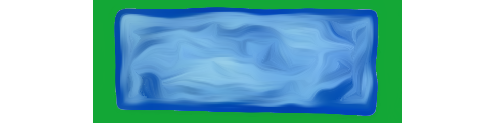 a blue bar in oils with a green border